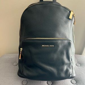New Michael Kors LG Black Leather Wythe Backpack